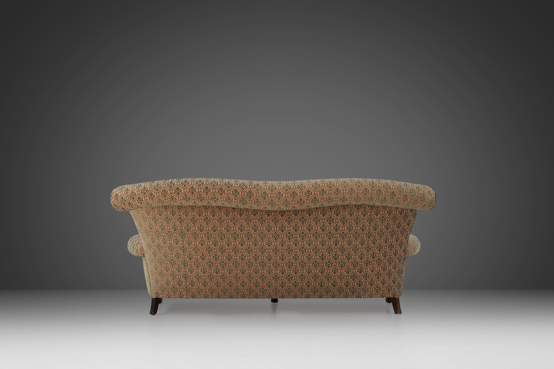 Extra large Victorian sofa and ottoman 1890thumbnail